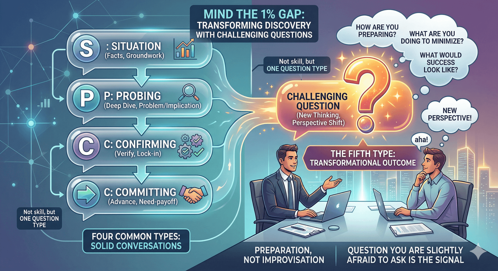 Mind the 1% gap illustration