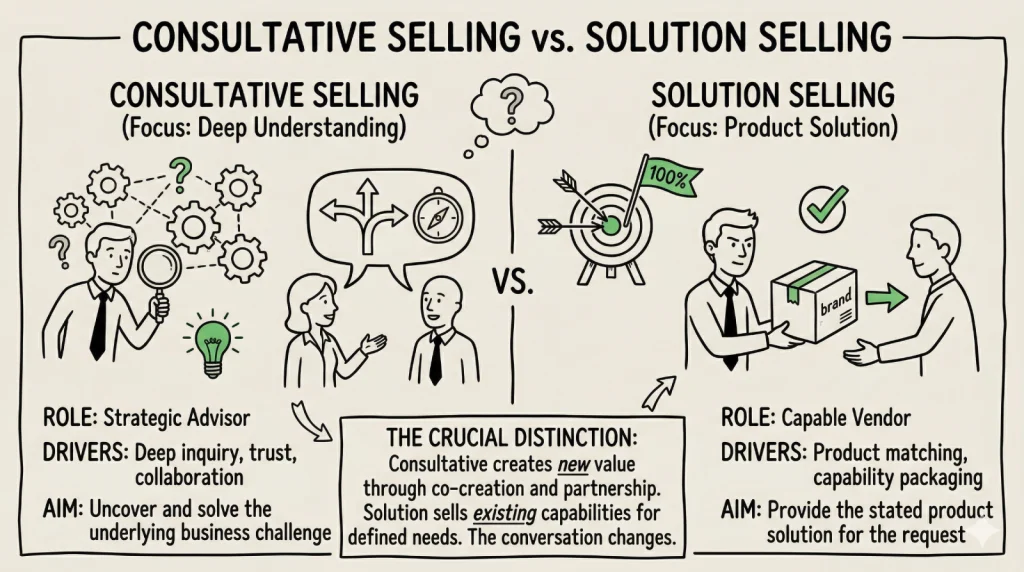 Consultative vs. Solution Selling Consultative vs. Solution Selling
